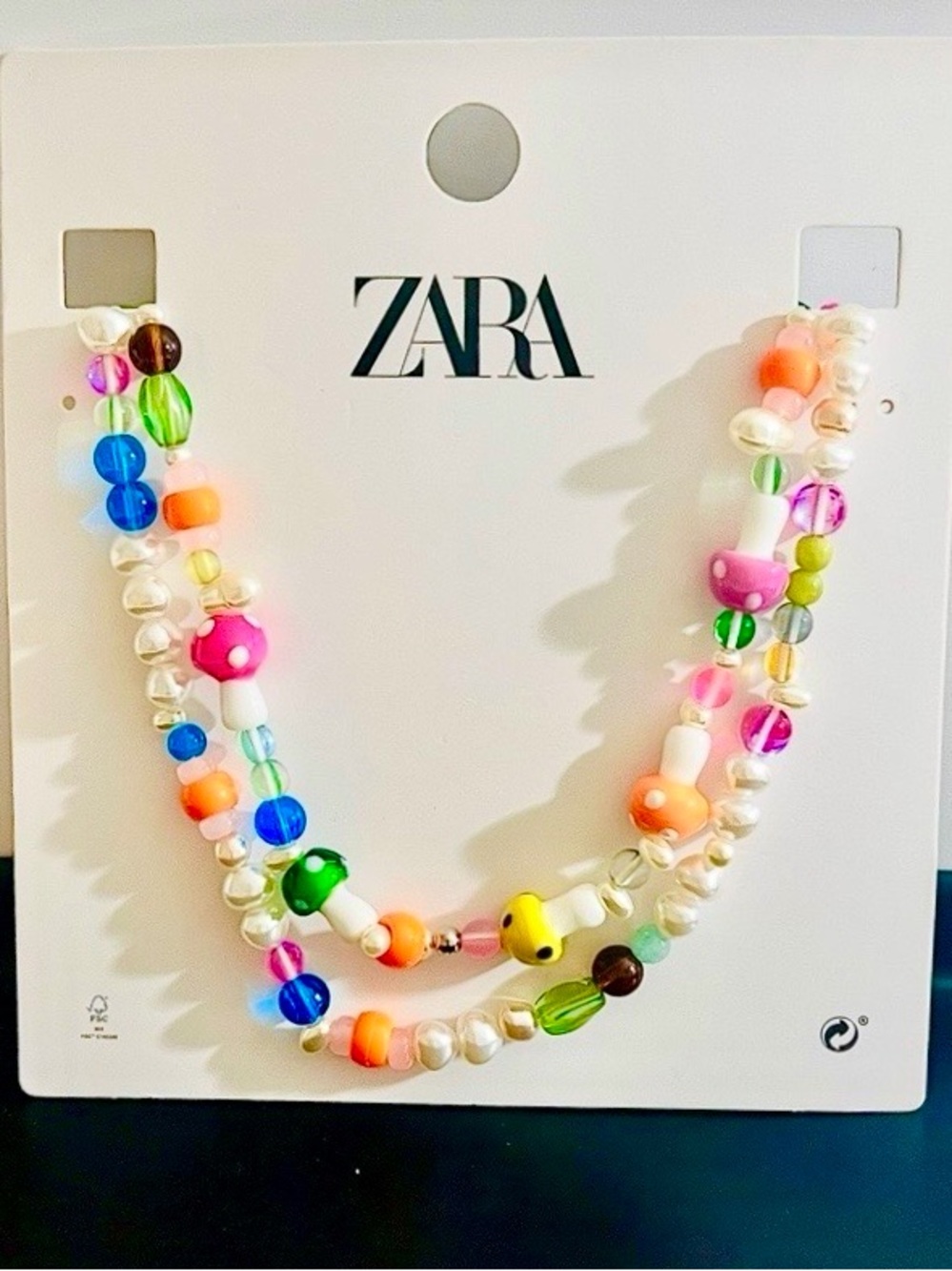 New Zara Colorful Beaded Double-Stranded Necklace